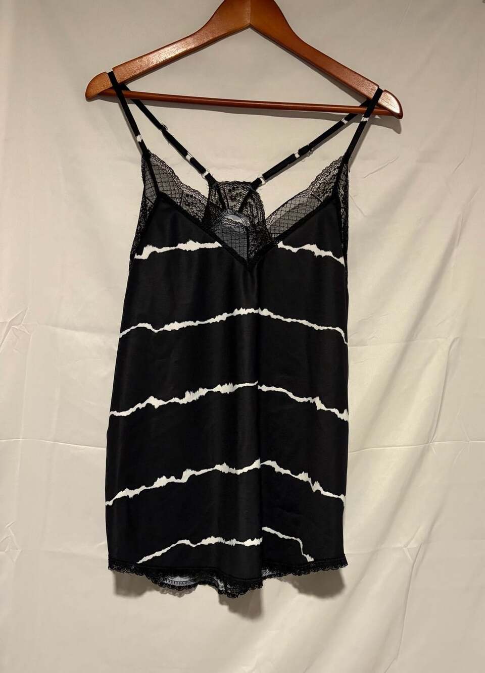 Plus Size Sleeveless Mid-Length Black Striped Casual Dress Sundress